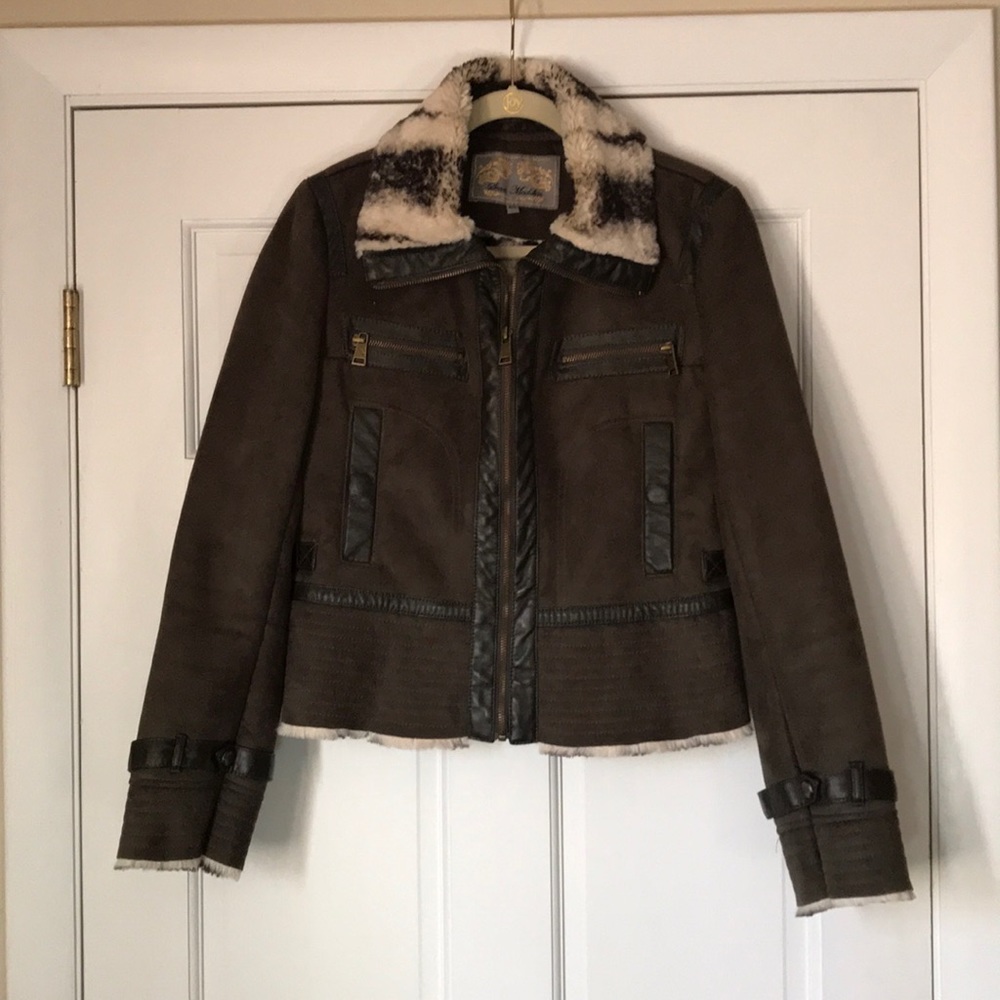 Faux fur-lined jacket